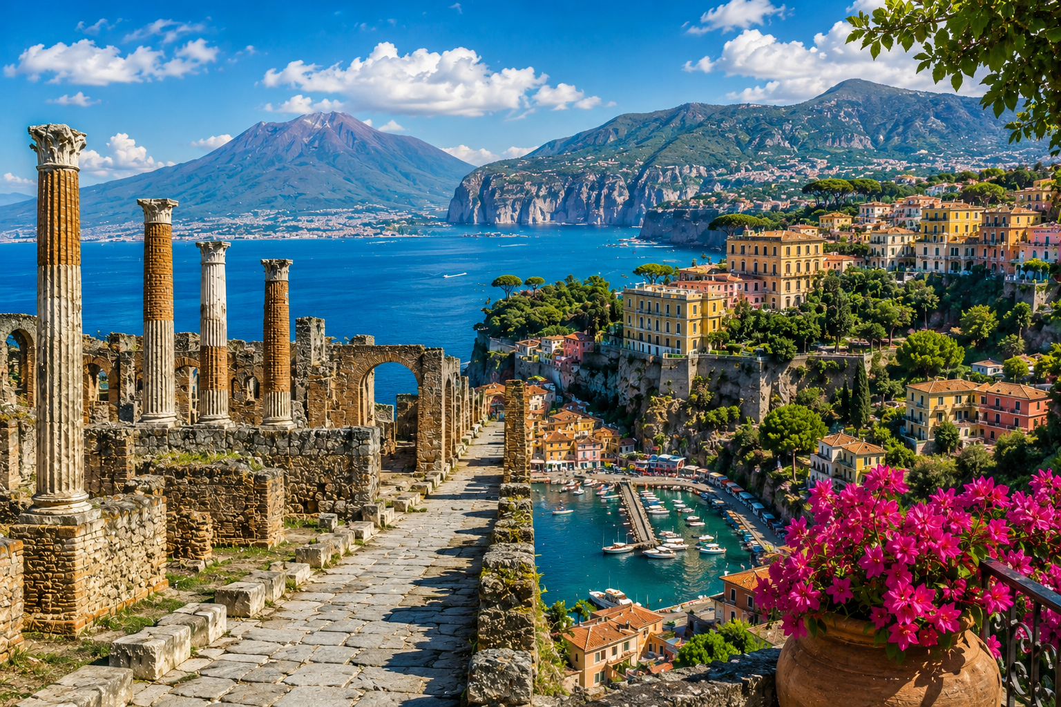 FULL DAY TOUR FROM ROME TO POMPEII RUINS AND SORRENTO COAST WITH LIMONCELLO TASTING